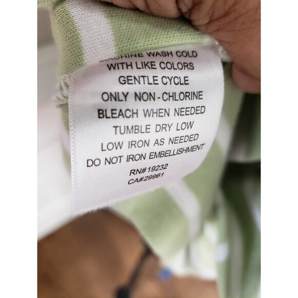 Alfred Dunner Top Women's Size X-Large Mint Green Cotton Sort Sleeves V-Neck - Picture 11 of 12